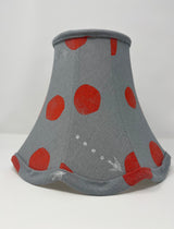 SALE Grey and Red Scallop edge Lampshade
