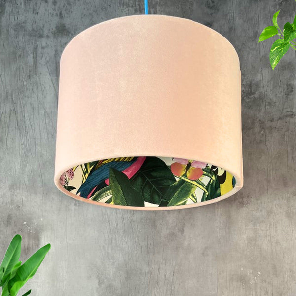 SALE Pink Cotton and Parrots Lampshade