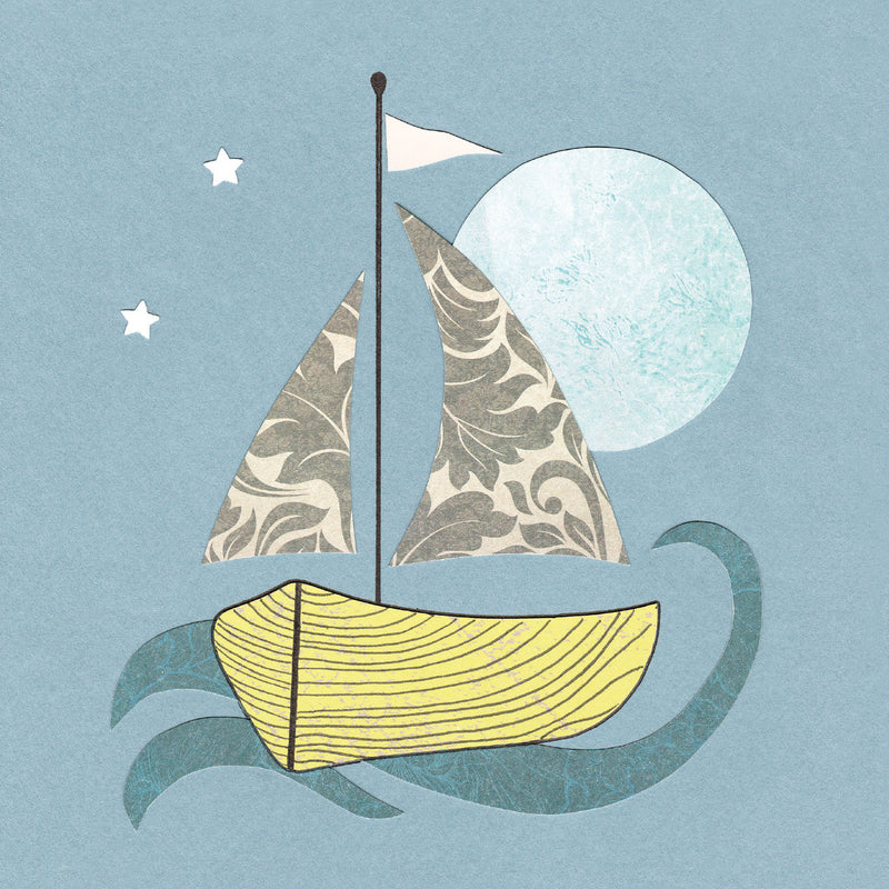 Night Boating Greetings Card