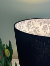 Black Cotton and Laurel Leaves Lampshade