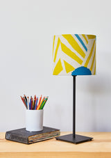 Yellow and Blue Linen Lampshade