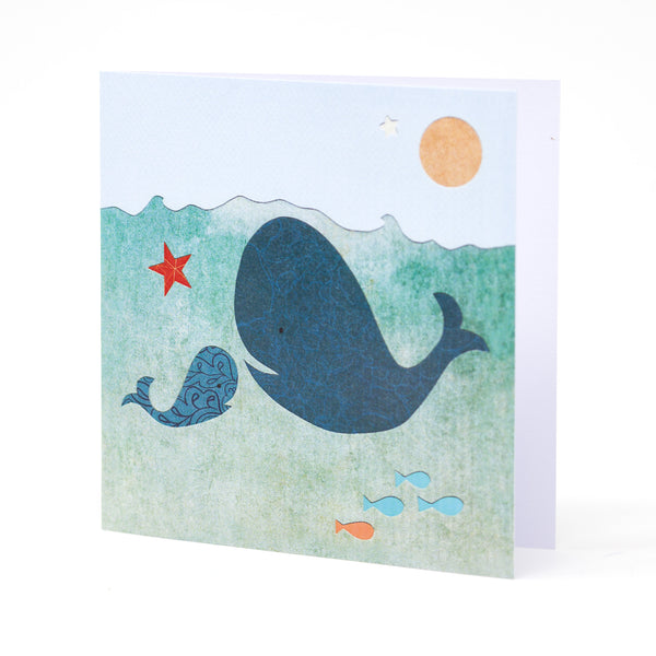 Two Whales Greetings Card