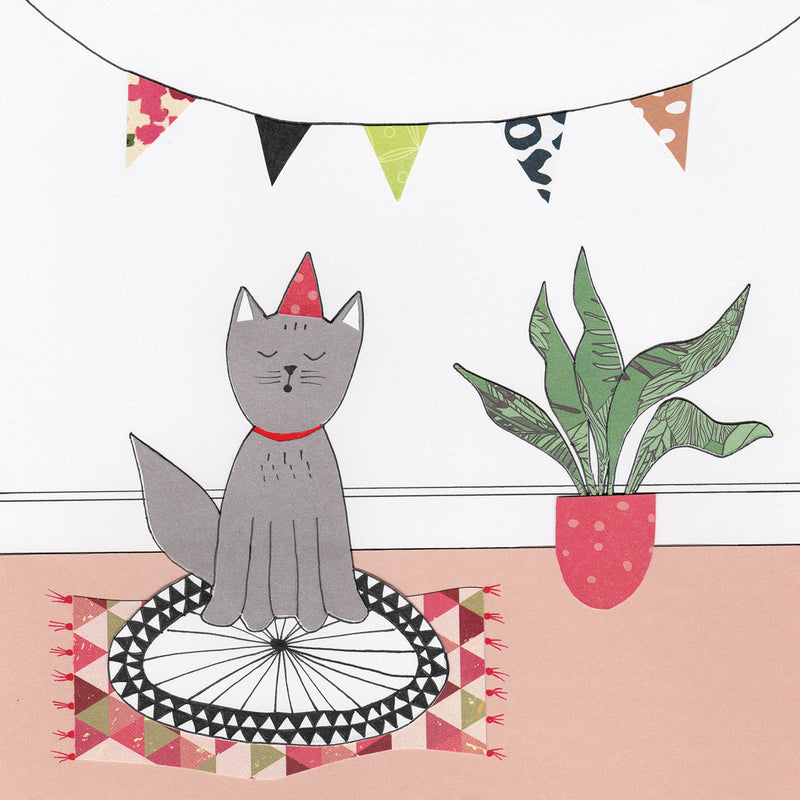 Cat in a Hat Greetings Card