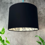 Black Cotton and Laurel Leaves Lampshade