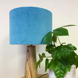 Bluebird Velvet Lampshade with Copper Liner