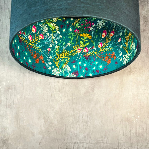 Dragonfly Linen and Wildflower Lampshade