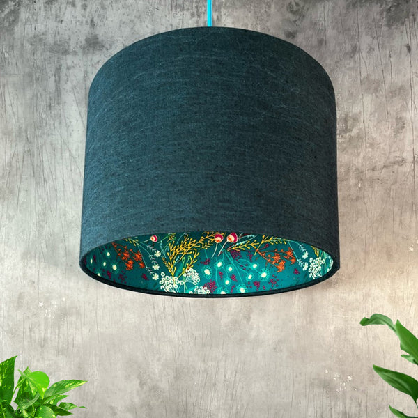 Dragonfly Linen and Wildflower Lampshade