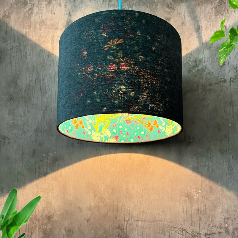 Dragonfly Linen and Wildflower Lampshade