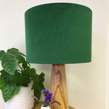 Forest Green Velvet Lampshade with Copper Liner