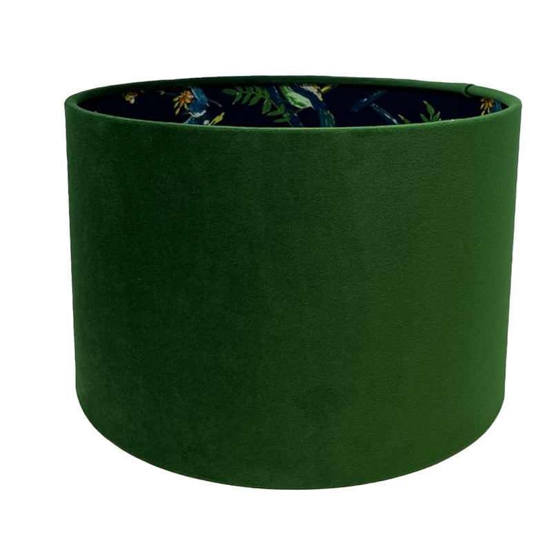 Green Velvet and Midnight Birds Lampshade