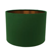 Forest Green Velvet Lampshade with Copper Liner