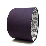 Plum Linen and Laurel Leaves Lampshade