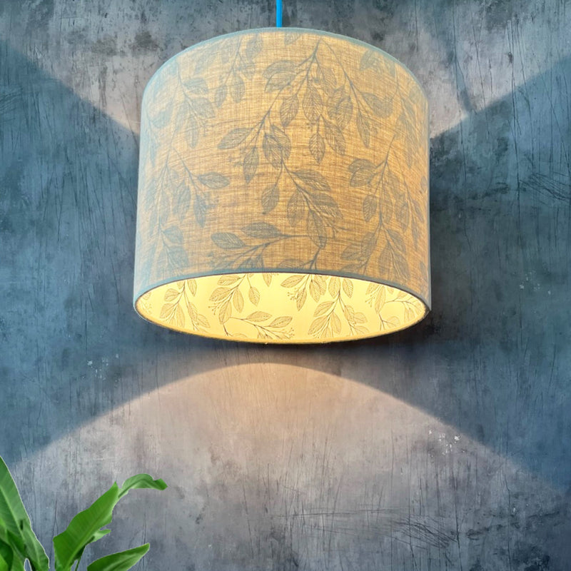 Sand Linen and Laurel Leaves Lampshade