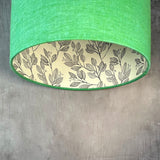 Sea Green Linen and Laurel Leaves Lampshade