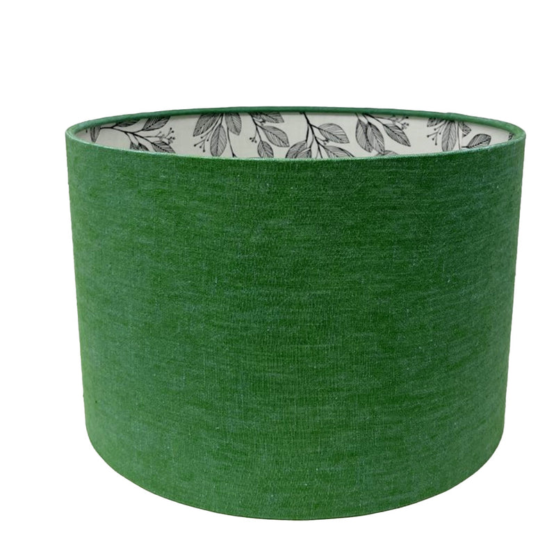 Sea Green Linen and Laurel Leaves Lampshade